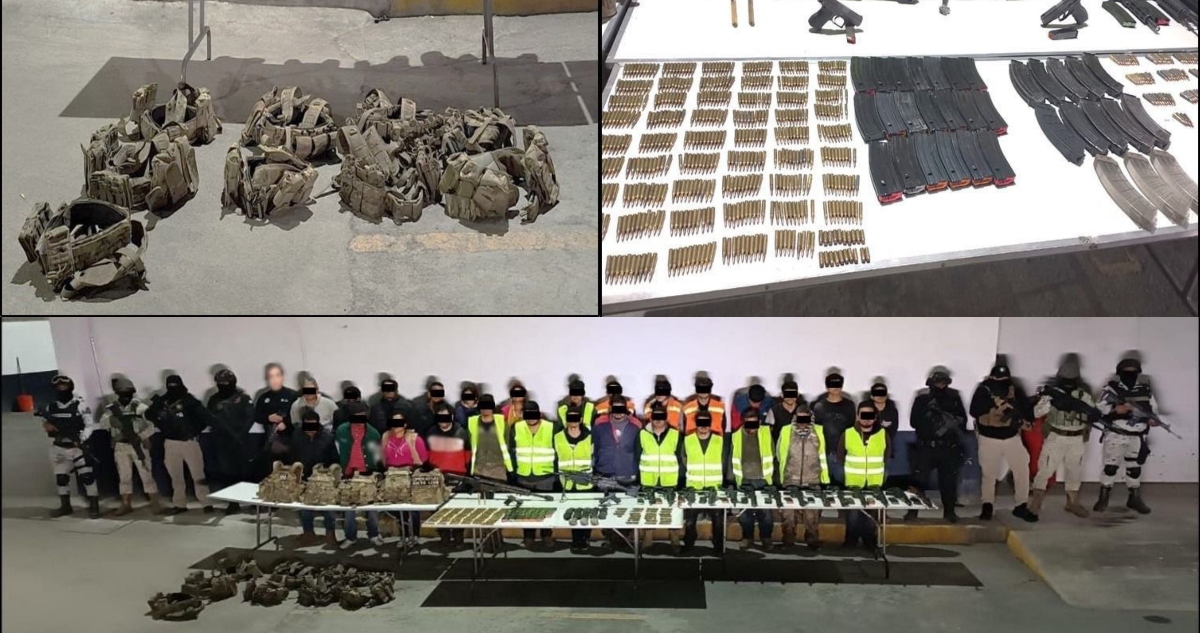 Operativo conjunto en Iturbide, Nuevo León, deja 27 detenidos.