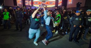 El concierto de Polymarch en el Ángel de la Independencia de la Ciudad de México.