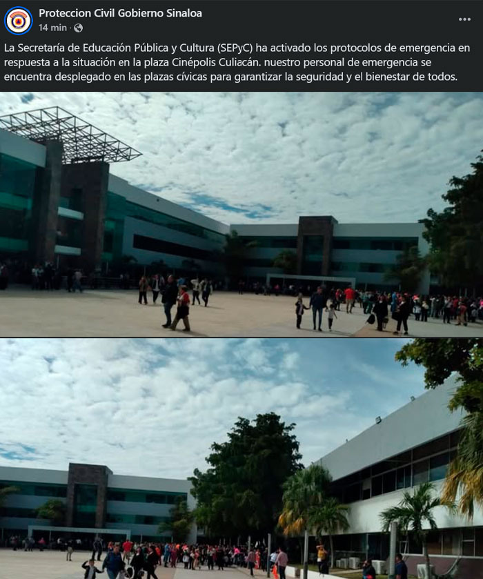 Se incendia Plaza Cinépolis en Culiacán, Sinaloa.