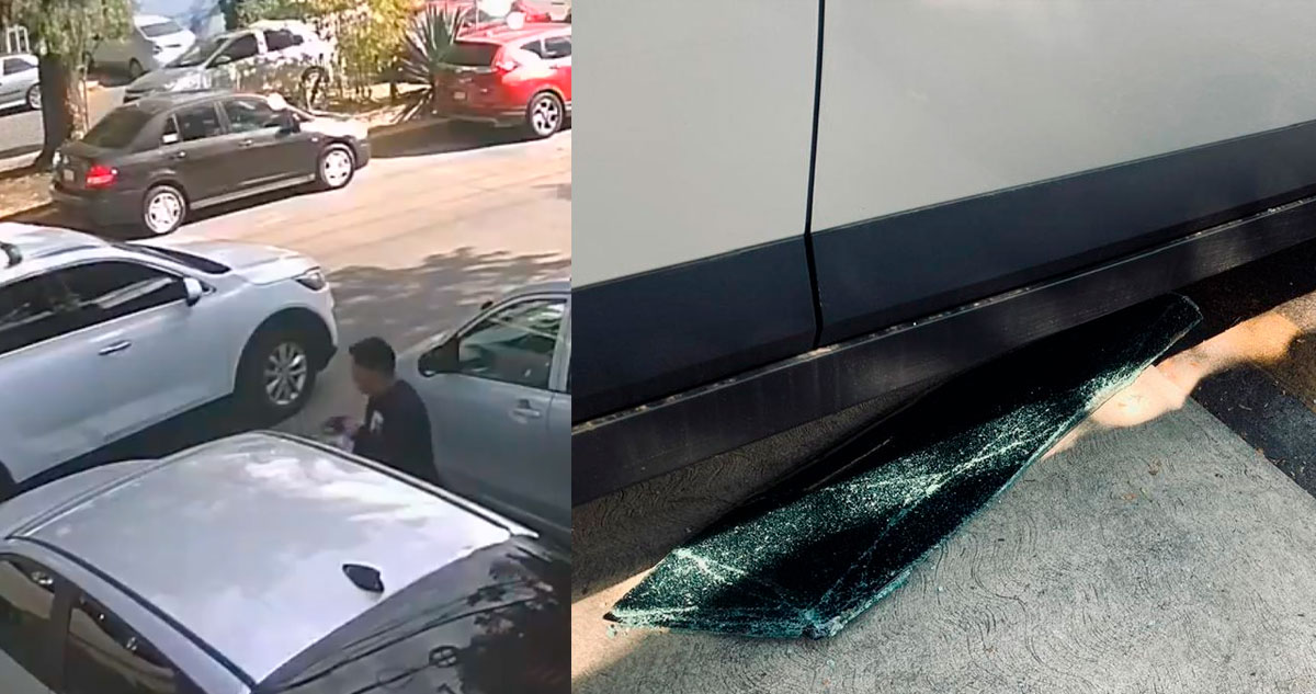 Dan cristalazo a vehículo en Naucalpan y roban objetos de su interior
