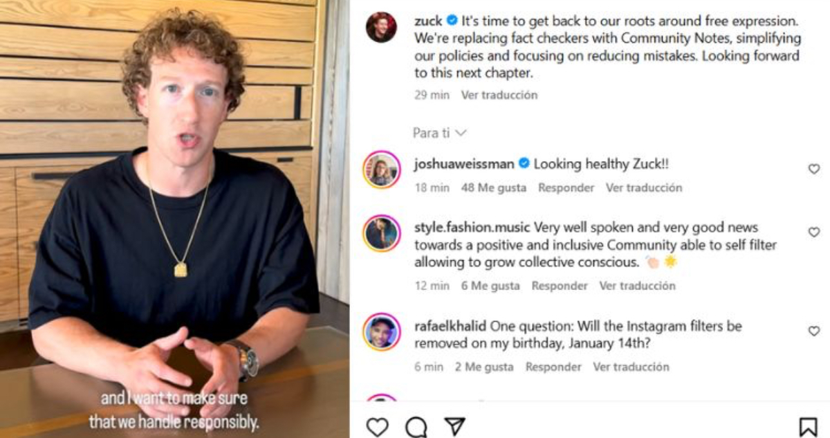 Meta elimina la verificación de datos en EU; Zuckerberg deja moderación a usuarios.