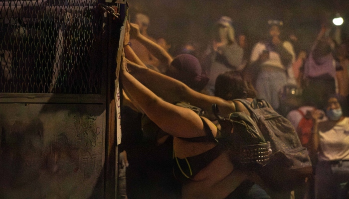 Protesta por el Día de la Mujer en Mérida.