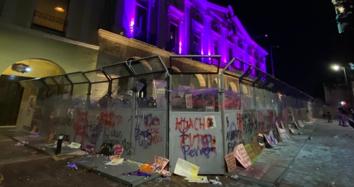 Protesta por el Día de la Mujer en Mérida.