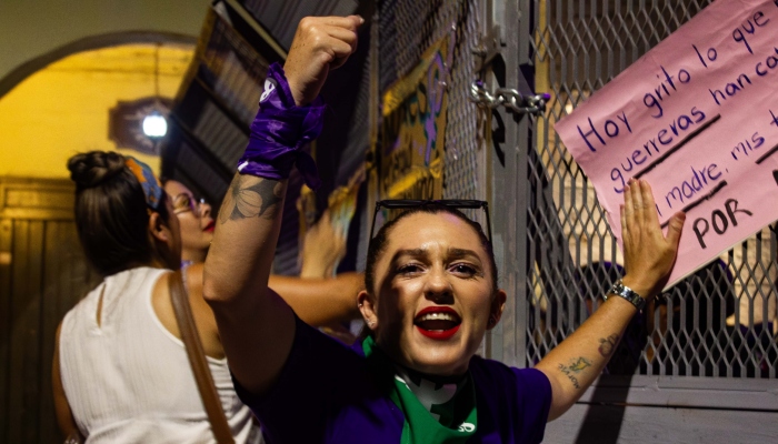 Protesta por el Día de la Mujer en Mérida.