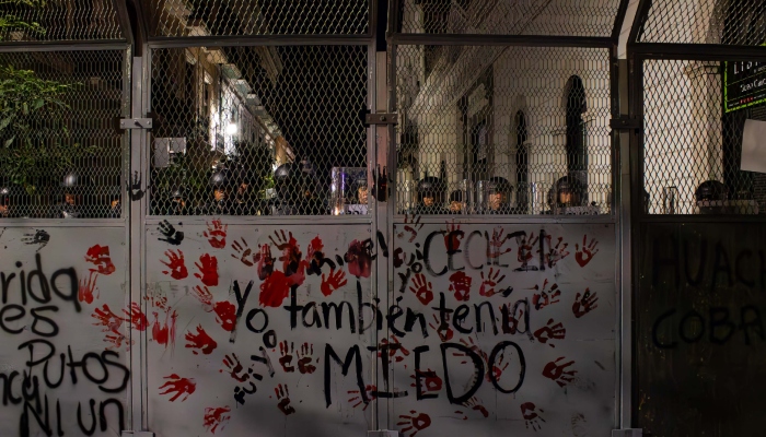 Protesta por el Día de la Mujer en Mérida.