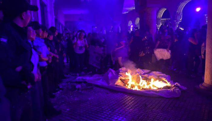 Protesta por el Día de la Mujer en Mérida.