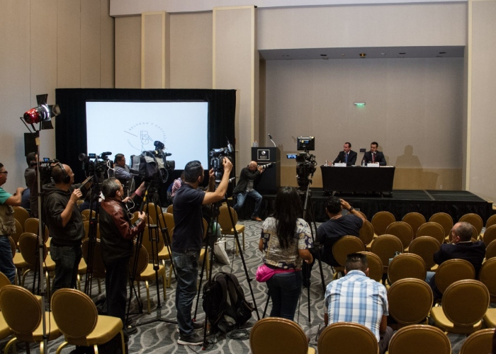Conferencia de prensa en un hotel en Polanco, para dar detalles del seguimiento del proceso jurídico de Oseguera.