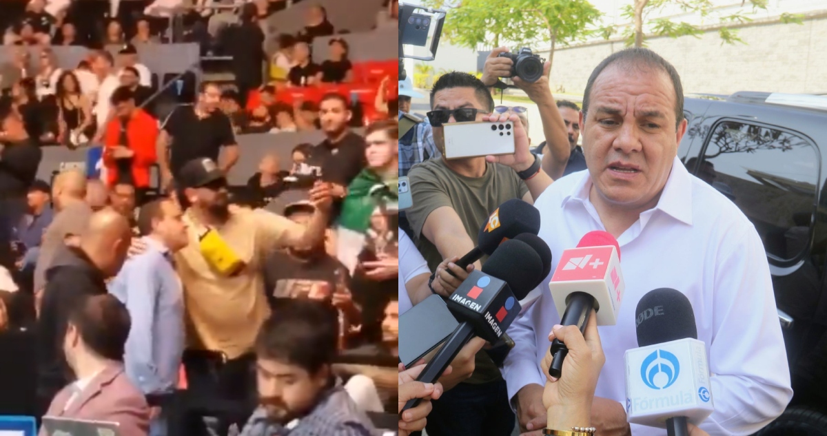 VIDEO ¬ Cuauhtémoc Blanco reaparece en palco VIP de la UFC tras protesta feminista.