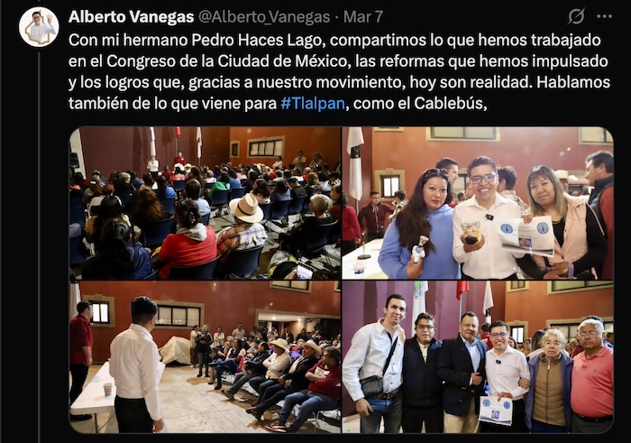 Tuit de Diputado Alberto Vanegas