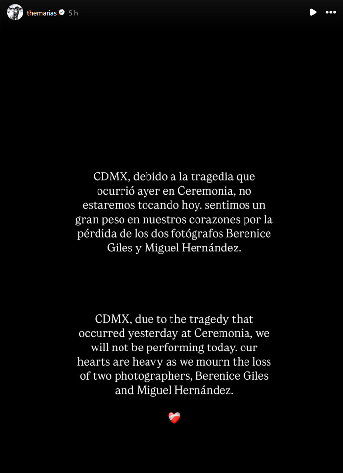 Artistas lamentan muerte de fotógrafos mexicanos en el festival AXE Ceremonia