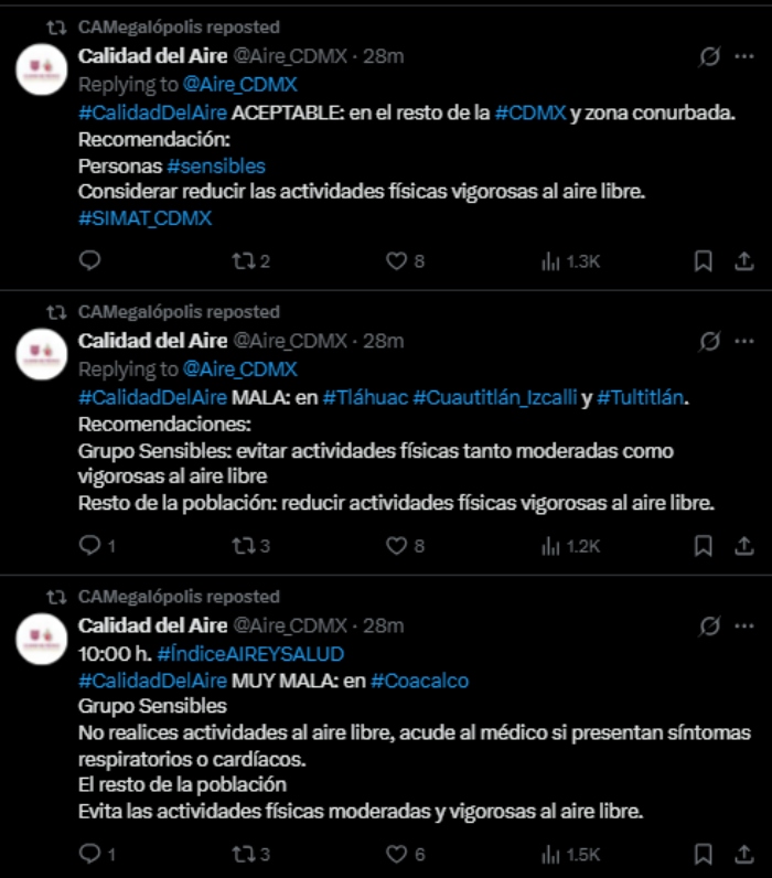 Continúa la contingencia ambiental por ozono en la ZMVM.