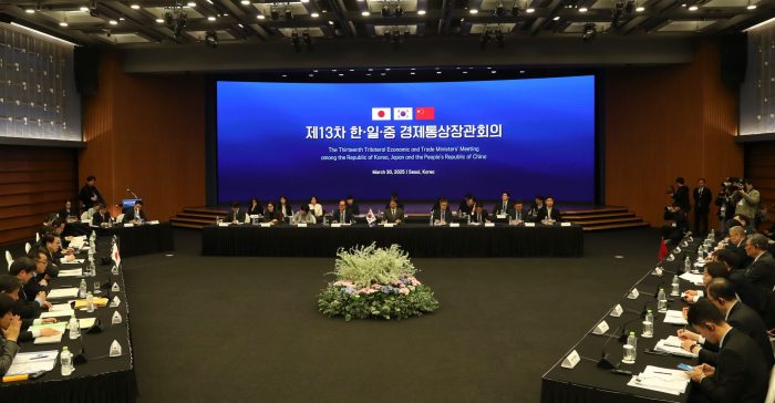 El Presidente interino de Corea del Sur, Han Duck Soo, ha rechazado este miércoles formar una coalición con China y Japón para tomar medidas conjuntas frente a las políticas arancelarias del Presidente estadounidense, Donald Trump. Foto: Yao Qilin, Xinhua.