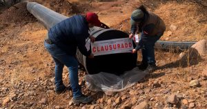 La Profepa coloca un sello en ducto de Grupo México ubicado en Sonora. Foto: Profepa