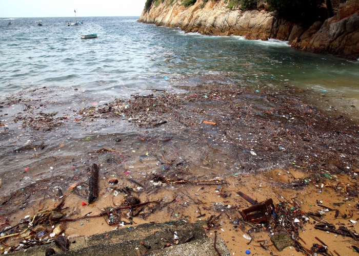 Playa contaminada.
