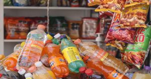 Aspectos de comida chatarra un puesto ambulante.