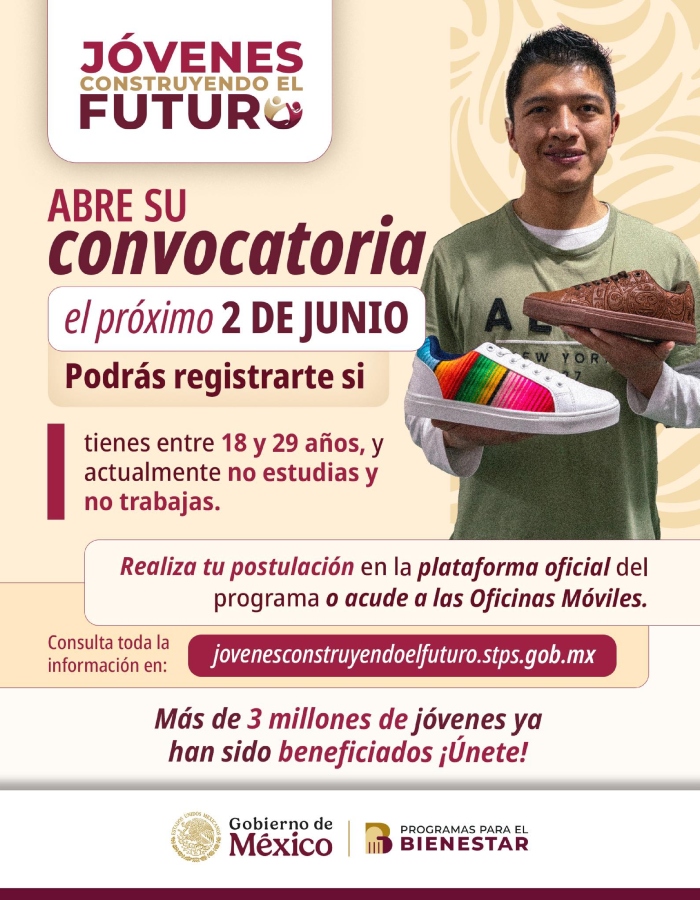 Jóvenes Construyendo el Futuro abre nueva convocatoria; así puedes inscribirte.