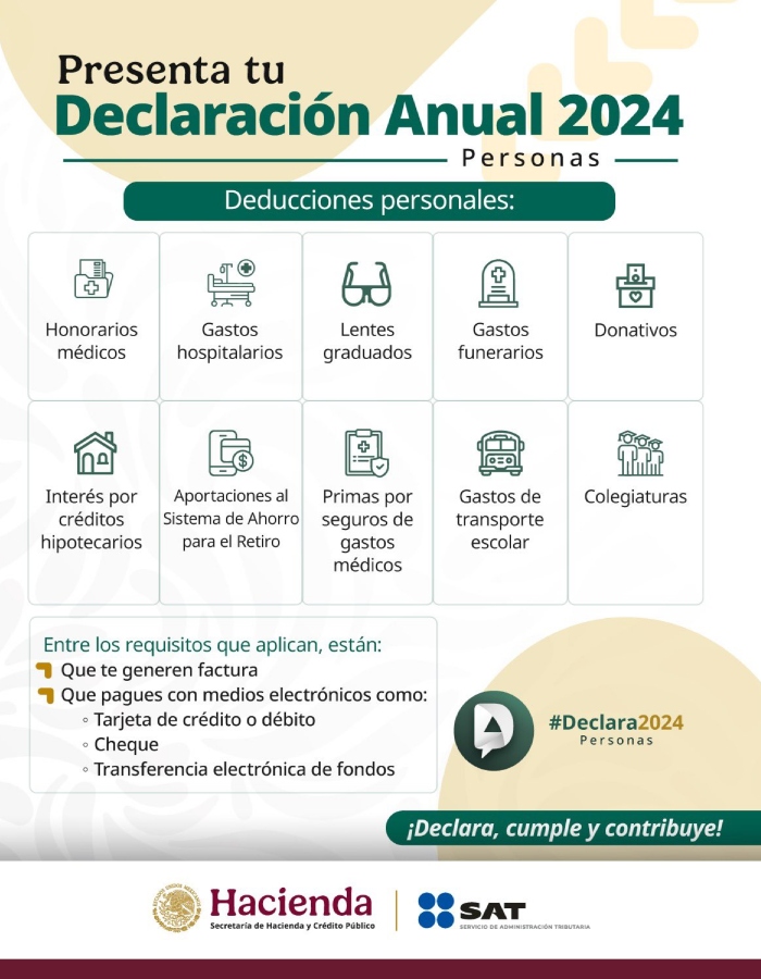 Declaración anual 2025: checa AQUÍ qué puedes y qué no puedes deducir de impuestos.