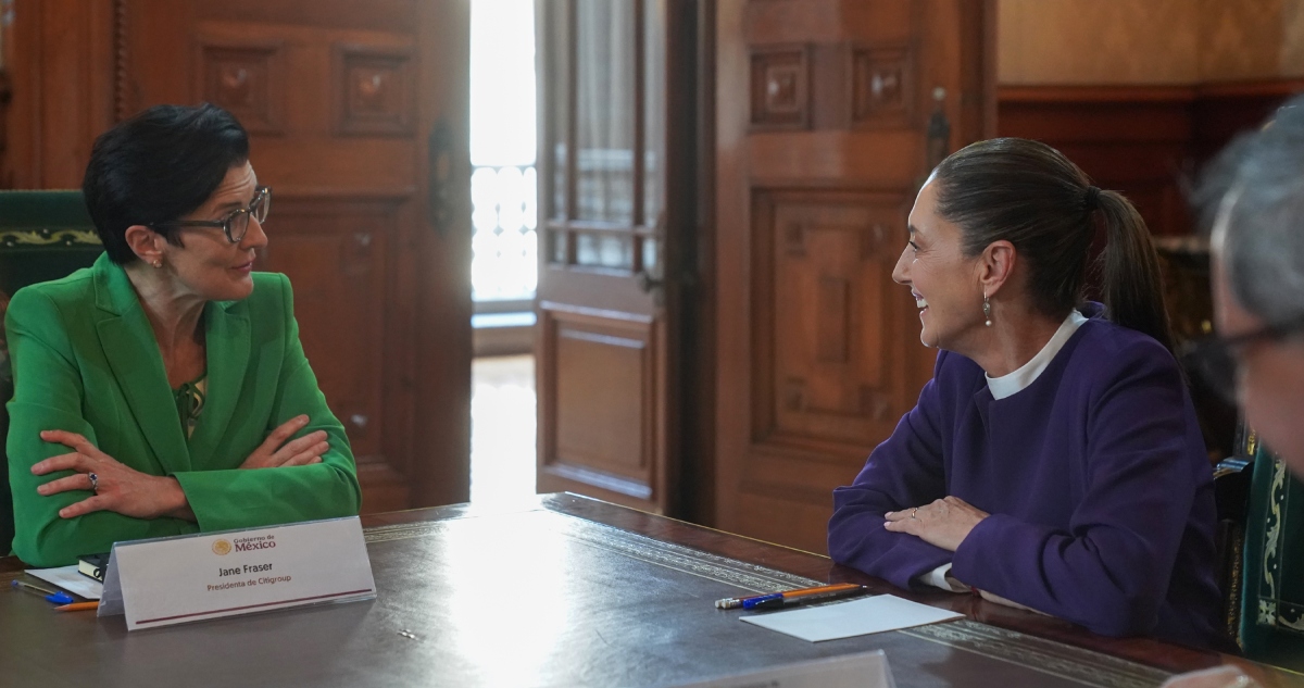 Sheinbaum recibe a Jane Fraser, CEO de Citigroup; dialogan sobre inversión en México.