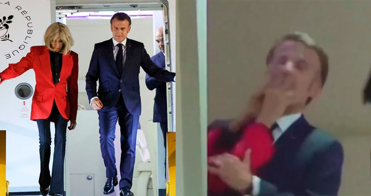 Macron es abofeteado por su esposa