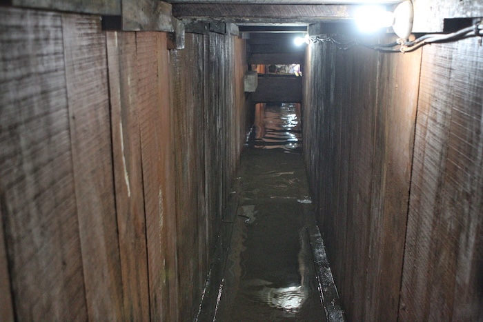 Un túnel por donde escapó Joaquín Guzmán Loera.
