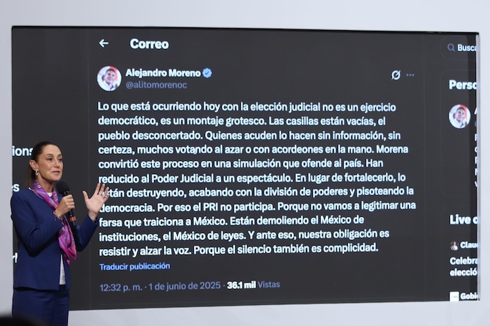 La Presidenta Claudia Sheinbaum Pardo destacó la mañana de este lunes que la elección judicial tuvo más votos (13 millones) que el Partido Revolucionario Institucional (PRI) y el Partido Acción Nacional (PAN) en 2024.