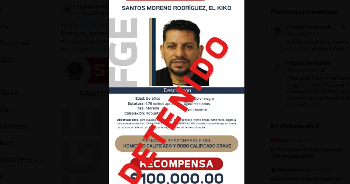 Detienen a Santos "N" en Nayarit.