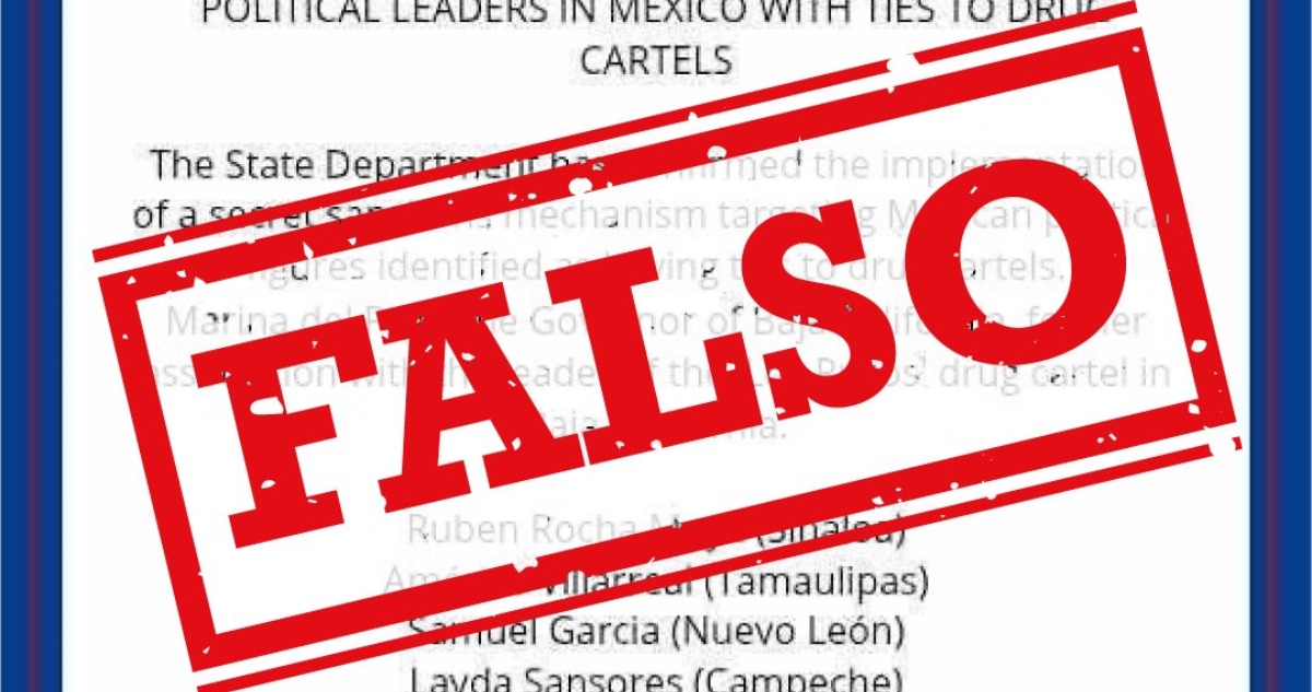 La Embajada de EU desmiente supuesta lista de gobernadores vinculados al narco.