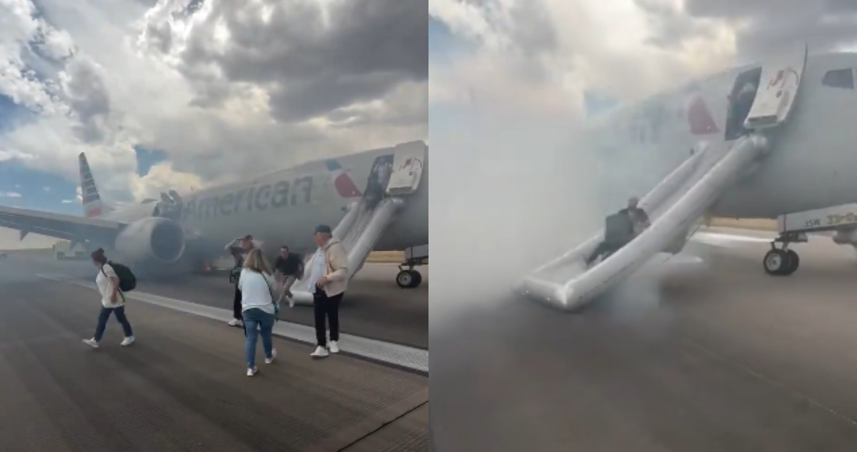Pasajeros de un vuelo de American Airlines vivieron momentos de pánico el sábado, luego de que se registrara un incendio en el tren de aterrizaje del avión.