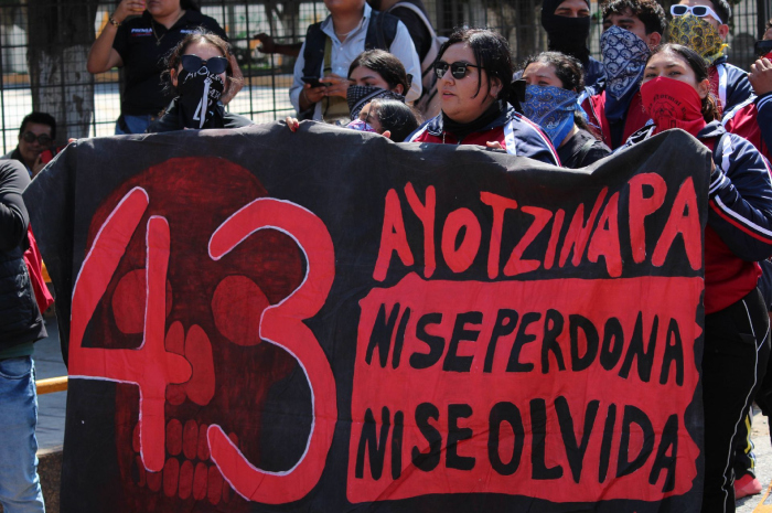 Mitin de estudiantes de Ayotzinapa en el Congreso de Guerrero, el pasado 4 de marzo de 2025.
