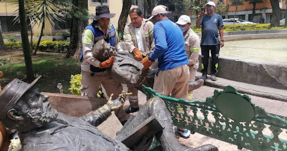Las estatuas del "Che" Guevara y Fidel Castro fueron removidas ilegalmente, dijeron Sheinbaum y Brugada.