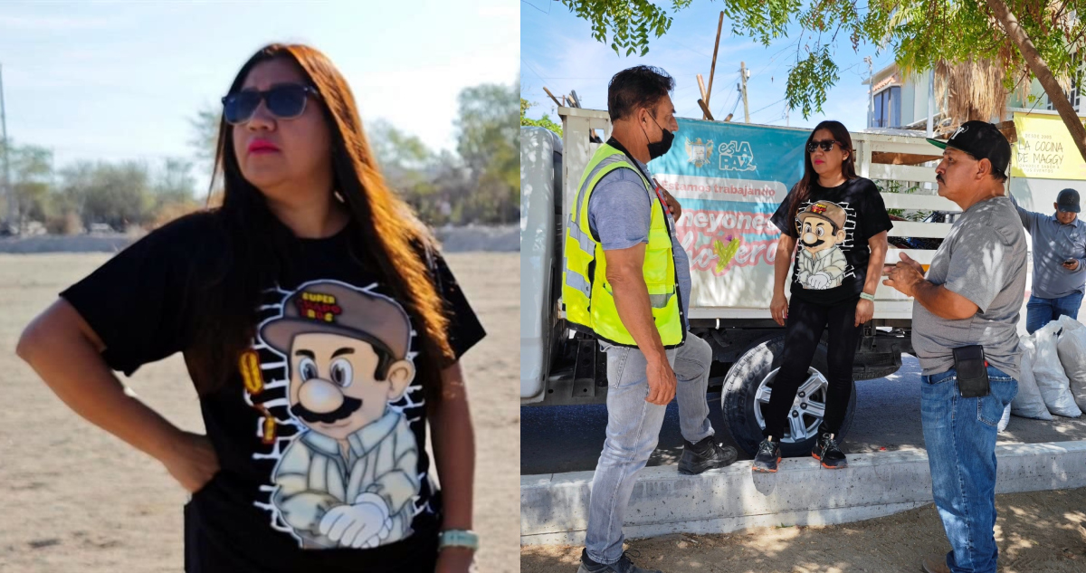 Regidora de la Paz usa playera alusiva a "El Chapo" Guzmán en actos oficiales.