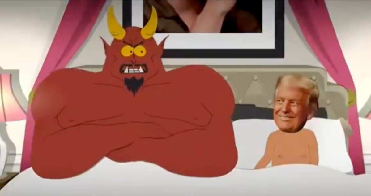 El estreno de la nueva temporada de South Park muestra a Trump en la cama con el diablo y hablando de Epstein.