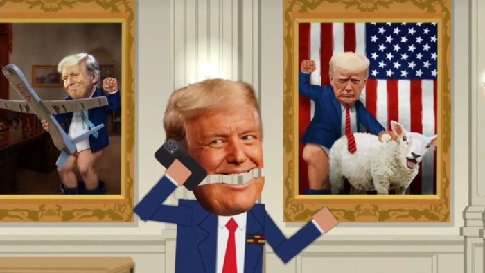 El capítulo es una sátira ácida de Trump y temas recientes de la coyuntura política en Estados Unidos.