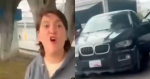 Mujer agrede a un ciclista en Puebla.