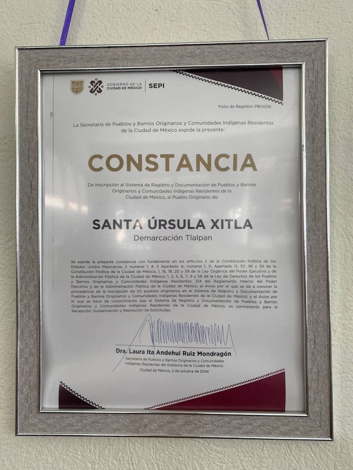 Constancia Santa Úrsula Xitla
