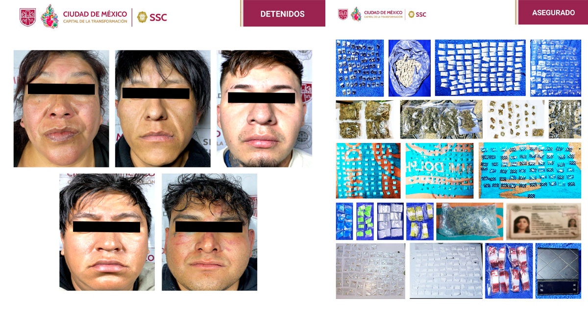 Autoridades detienen a cinco narcotraficantes en CdMx