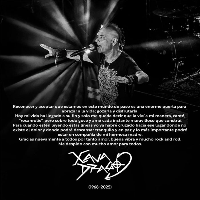 Xava Drago, vocalista de Coda, fallece a causa de cáncer de estómago