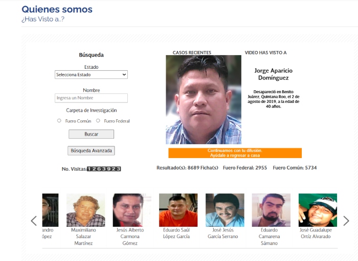 FGR invita a consultar el portal “¿Has visto a…?” para buscar personas desaparecidas.