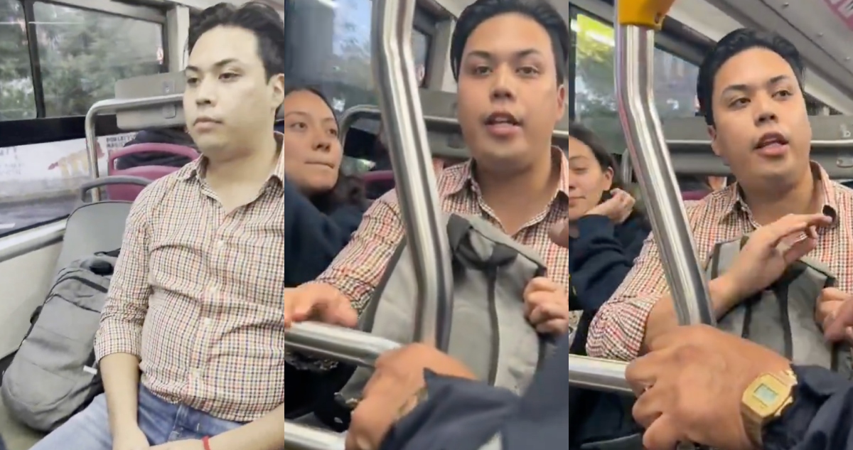 El video de un joven se hizo viral en redes, pues se negaba a dejar de ocupar un lugar para su mochila porque había pagado doble; ahora es "Lord Trolebús".