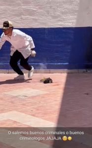 Los propios estudiantes publicaron el video donde se puede ver su violento maltrato contra un gato, al matarlo en un experimento con pirotecnia.