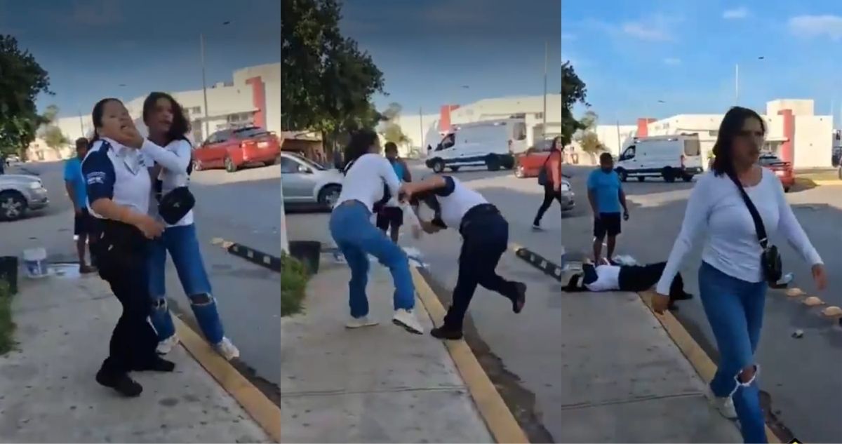 Una brutal pelea entre una vendedora y una guardia de seguridad de un hospital del IMSS-Bienestar de Playa del Carmen quedó captada en vídeo.
