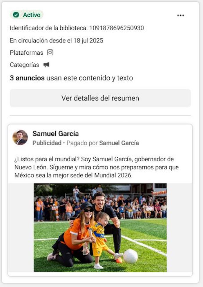 Publicidad de Samuel García