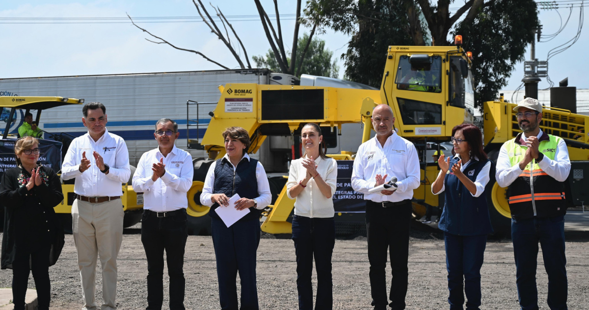 Sheinbaum arranca repavimentación de carreteras del país desde el Estado de México.