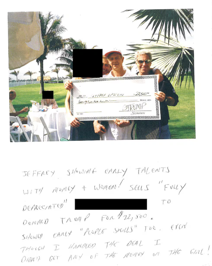 Libro de felicitaciones de Jeffrey Epstein 