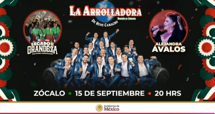 La Arrolladora tocará en el Zócalo el 15 de septiembre.