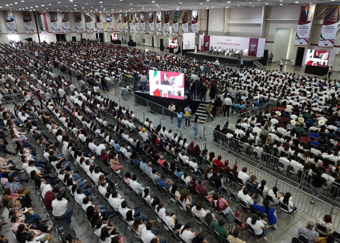 Claudia Sheinbaum informó a los tamaulipecos de Ciudad Victoria los avances que registra el Gobierno de México en materia de desarrollo social y económico.