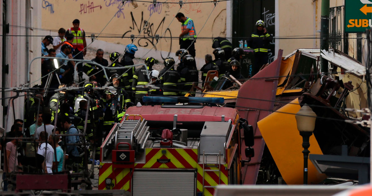 El balance de muertos por el accidente en el funicular de Gloria en Lisboa aumentó a 17, después de que dos de los heridos terminaran perdiendo la vida.