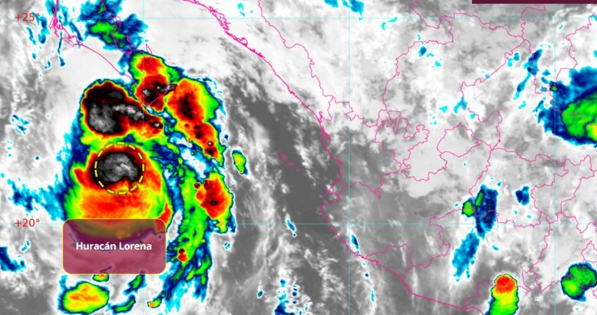 El huracán "Lorena" alcanzó durante las primeras horas de este miércoles la categoría 1; podría llegar hasta la 2 entre hoy y la madrugada del jueves.