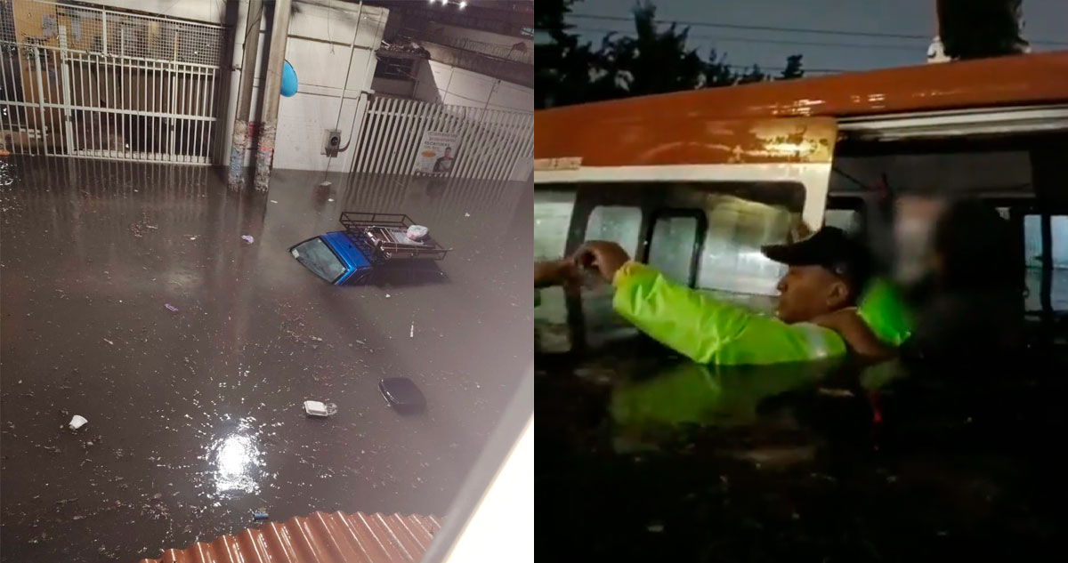 Lluvia en CdMx genera Alerta Púrpura, inundaciones y afecta operación de AICM y Metro