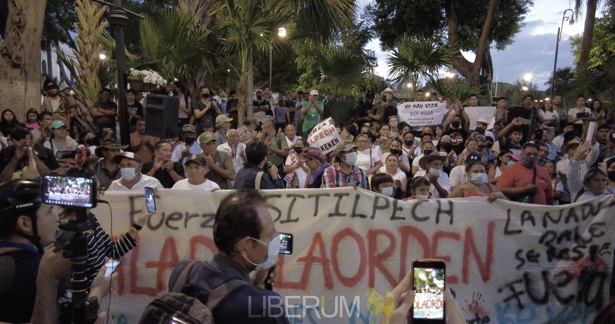 Manifestación en Sitilpech
